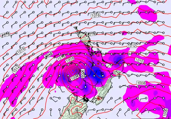 North Island forecast chart for Saturday, March 28th, 2026 at 6:00 PM