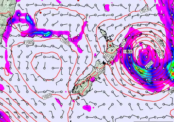 New Zealand forecast chart for Friday, March 20th, 2026 at 12:00 AM