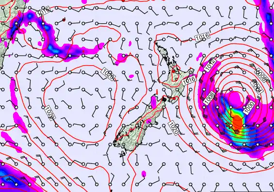 New Zealand forecast chart for Friday, March 20th, 2026 at 6:00 AM