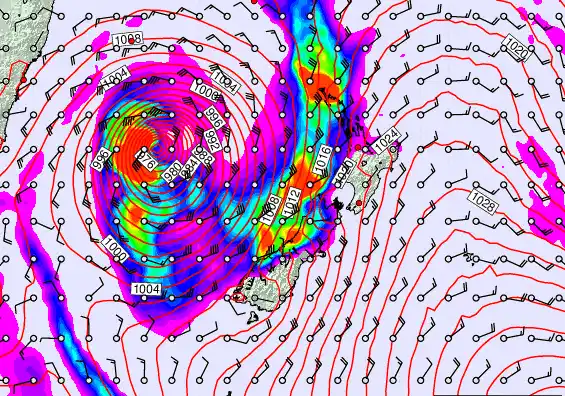 New Zealand forecast chart for Thursday, March 26th, 2026 at 12:00 AM