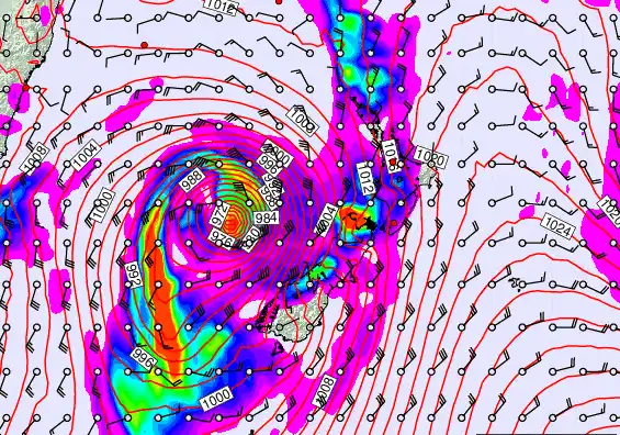 New Zealand forecast chart for Thursday, March 26th, 2026 at 12:00 PM