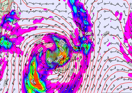 New Zealand forecast chart for Thursday, March 26th, 2026 at 6:00 PM