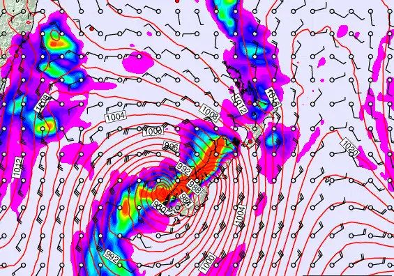 New Zealand forecast chart for Friday, March 27th, 2026 at 12:00 AM