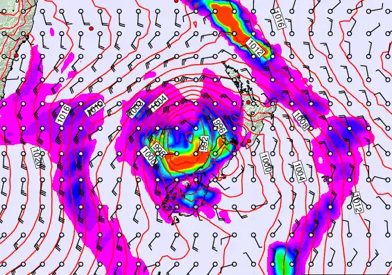New Zealand forecast chart for Saturday, March 28th, 2026 at 6:00 AM