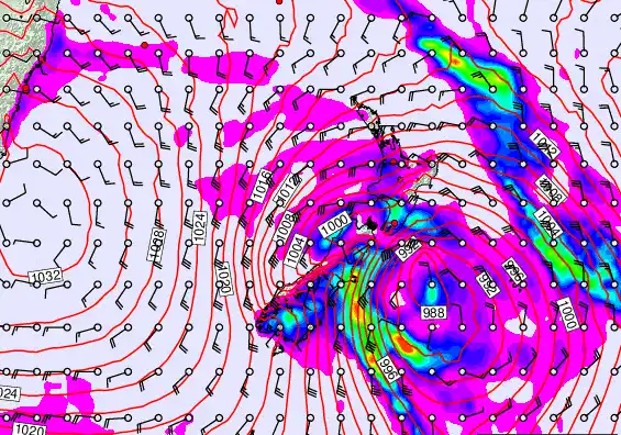 New Zealand forecast chart for Sunday, March 29th, 2026 at 12:00 AM