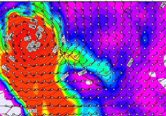 New Caledonia forecast chart for Monday, March 23rd, 2026 at 12:00 PM