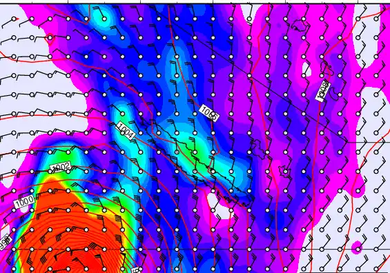 New Caledonia forecast chart for Tuesday, March 24th, 2026 at 12:00 AM