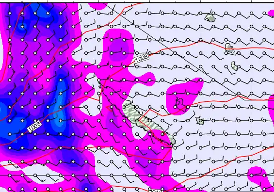 New Caledonia forecast chart for Thursday, March 26th, 2026 at 6:00 AM