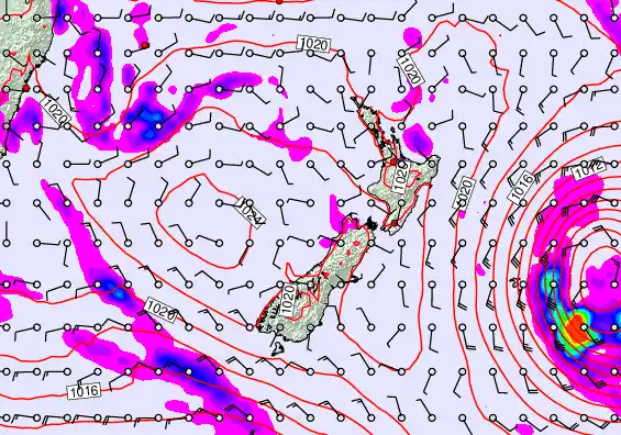 New Zealand forecast chart for Saturday, March 21st, 2026 at 12:00 AM