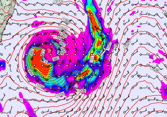 New Zealand forecast chart for Thursday, March 26th, 2026 at 12:00 AM