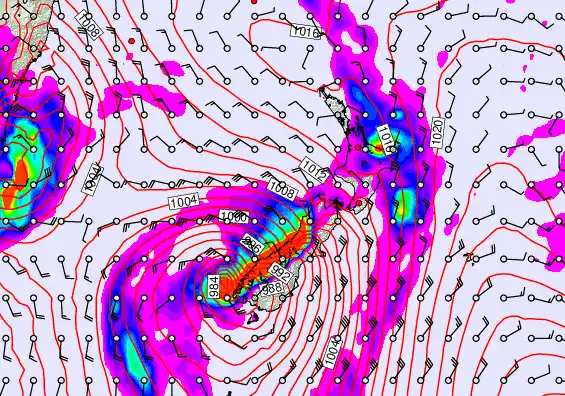 New Zealand forecast chart for Friday, March 27th, 2026 at 12:00 AM
