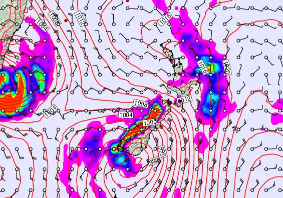 New Zealand forecast chart for Friday, March 27th, 2026 at 6:00 AM