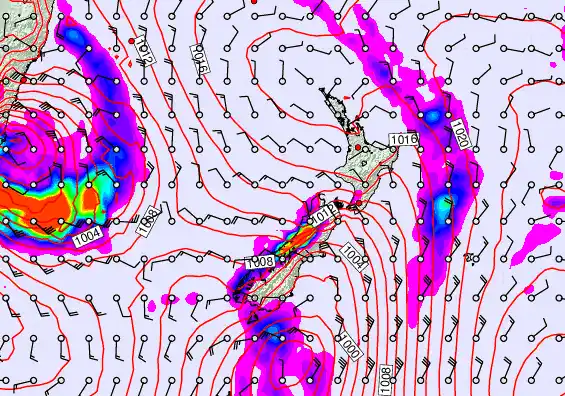 New Zealand forecast chart for Friday, March 27th, 2026 at 12:00 PM