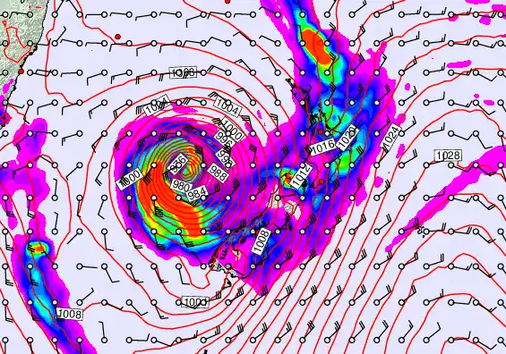 New Zealand forecast chart for Thursday, March 26th, 2026 at 6:00 AM