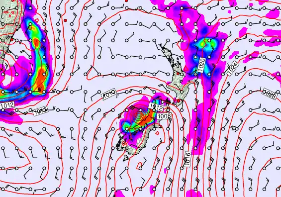 New Zealand forecast chart for Friday, March 27th, 2026 at 12:00 PM