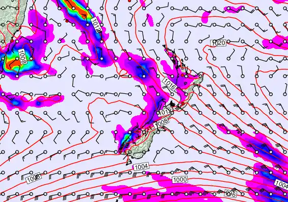 New Zealand forecast chart for Tuesday, March 31st, 2026 at 6:00 AM
