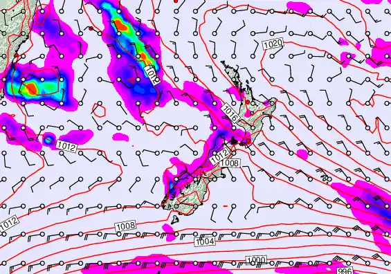 New Zealand forecast chart for Tuesday, March 31st, 2026 at 12:00 PM