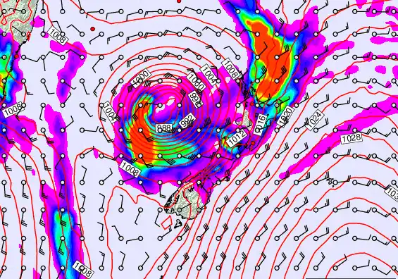 New Zealand forecast chart for Thursday, March 26th, 2026 at 12:00 PM