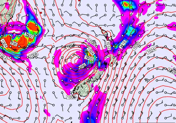 New Zealand forecast chart for Friday, March 27th, 2026 at 6:00 AM