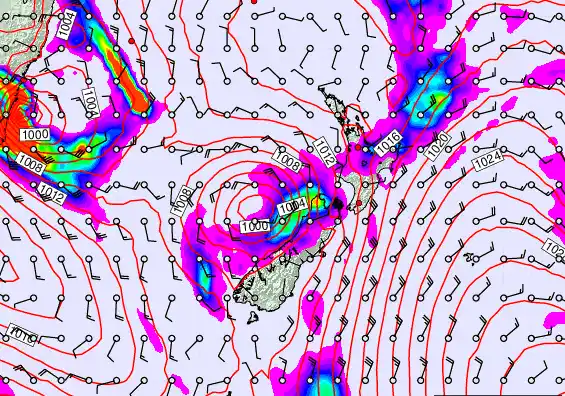 New Zealand forecast chart for Friday, March 27th, 2026 at 12:00 PM
