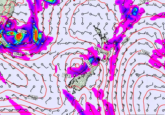 New Zealand forecast chart for Saturday, March 28th, 2026 at 12:00 AM