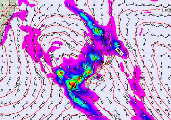 New Zealand forecast chart for Monday, March 30th, 2026 at 6:00 AM