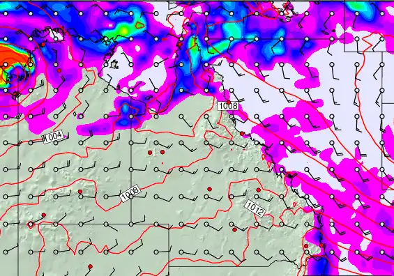 Queensland forecast chart for Monday, March 23rd, 2026 at 6:00 AM