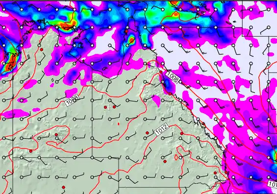 Queensland forecast chart for Monday, March 23rd, 2026 at 6:00 PM