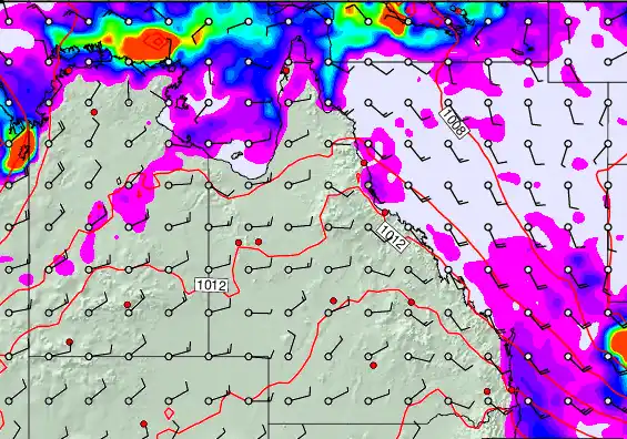 Queensland forecast chart for Tuesday, March 24th, 2026 at 12:00 AM