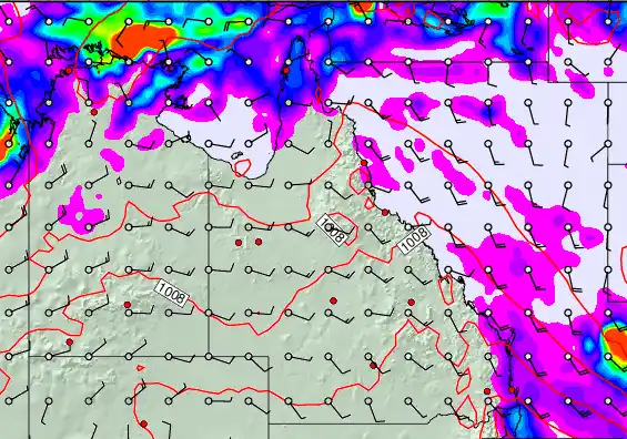 Queensland forecast chart for Tuesday, March 24th, 2026 at 6:00 AM