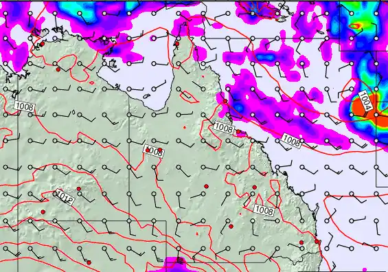 Queensland forecast chart for Thursday, March 26th, 2026 at 6:00 AM