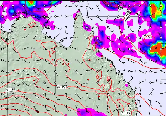 Queensland forecast chart for Thursday, March 26th, 2026 at 12:00 PM