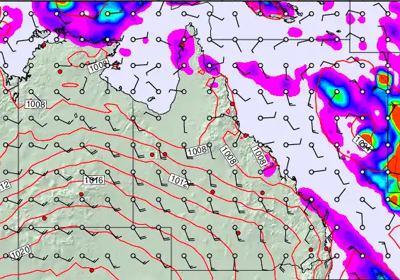 Queensland forecast chart for Friday, March 27th, 2026 at 12:00 PM