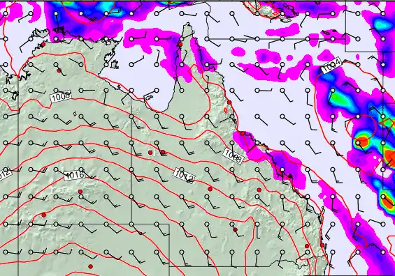 Queensland forecast chart for Friday, March 27th, 2026 at 6:00 PM