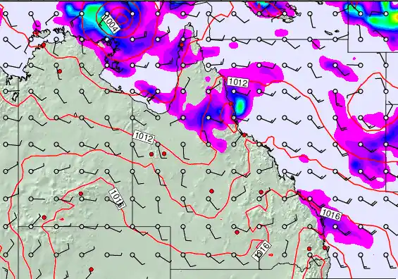 Queensland forecast chart for Sunday, March 29th, 2026 at 12:00 PM