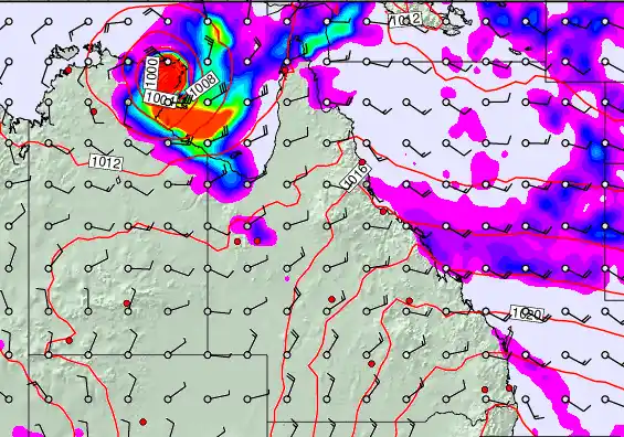 Queensland forecast chart for Tuesday, March 31st, 2026 at 12:00 AM