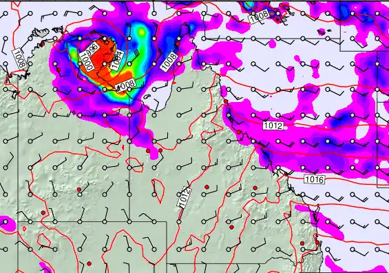 Queensland forecast chart for Tuesday, March 31st, 2026 at 6:00 AM