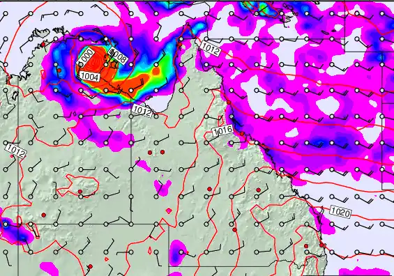 Queensland forecast chart for Tuesday, March 31st, 2026 at 12:00 PM
