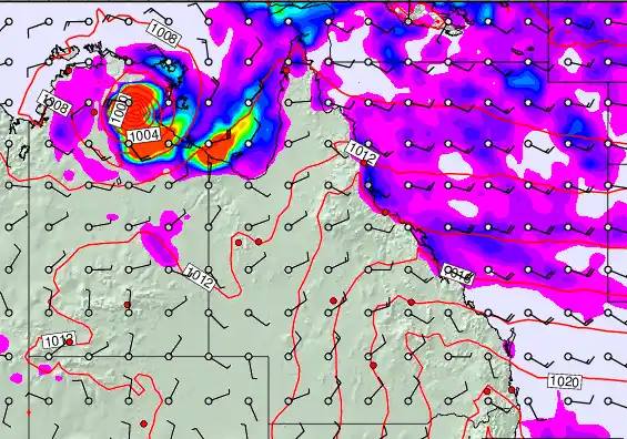 Queensland forecast chart for Tuesday, March 31st, 2026 at 6:00 PM