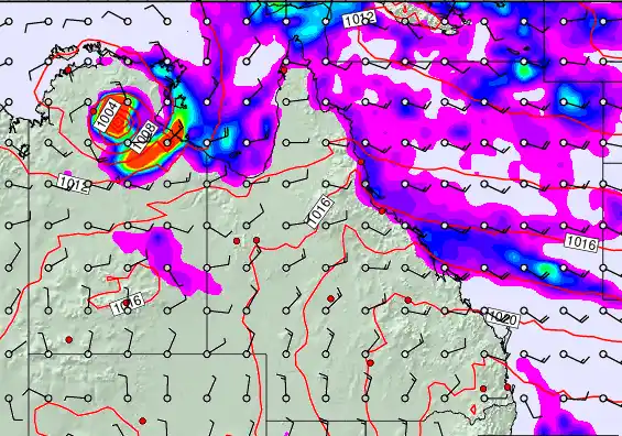 Queensland forecast chart for Wednesday, April 1st, 2026 at 12:00 AM