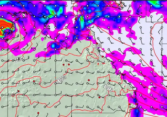 Queensland forecast chart for Monday, March 23rd, 2026 at 6:00 AM