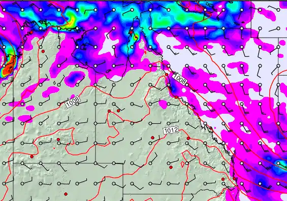 Queensland forecast chart for Monday, March 23rd, 2026 at 6:00 PM