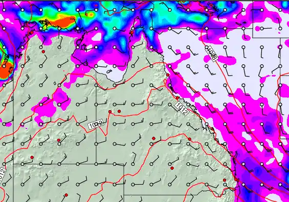 Queensland forecast chart for Tuesday, March 24th, 2026 at 12:00 AM