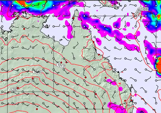 Queensland forecast chart for Friday, March 27th, 2026 at 12:00 AM