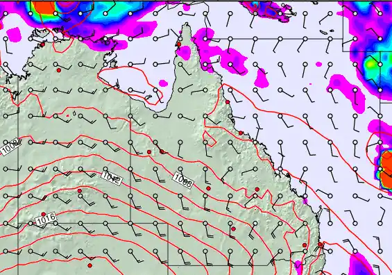 Queensland forecast chart for Friday, March 27th, 2026 at 6:00 AM