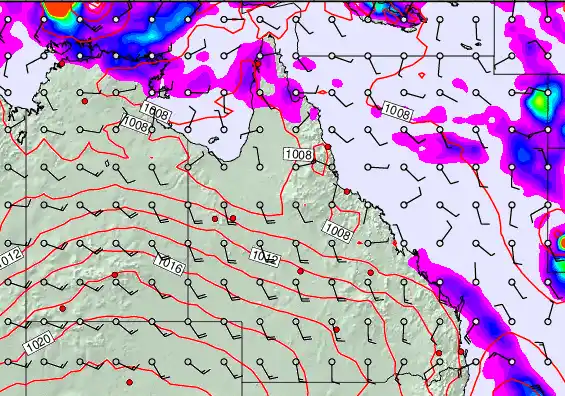 Queensland forecast chart for Friday, March 27th, 2026 at 12:00 PM