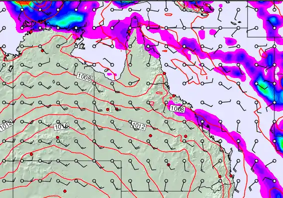 Queensland forecast chart for Friday, March 27th, 2026 at 6:00 PM