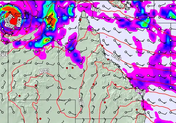Queensland forecast chart for Tuesday, March 31st, 2026 at 12:00 AM