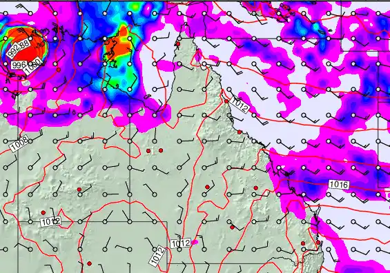 Queensland forecast chart for Tuesday, March 31st, 2026 at 6:00 AM