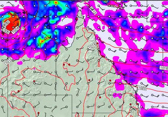 Queensland forecast chart for Tuesday, March 31st, 2026 at 12:00 PM